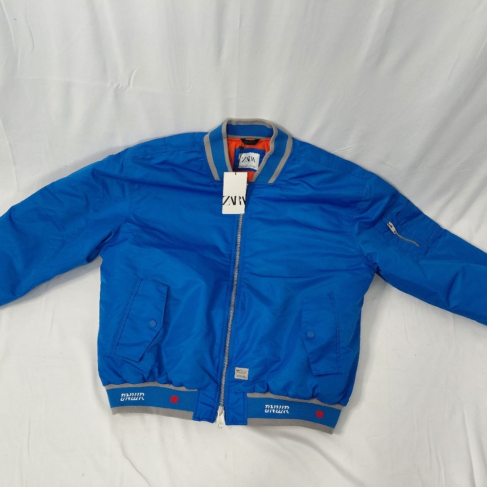 Zara Vibrant Blue Bomber Jacket